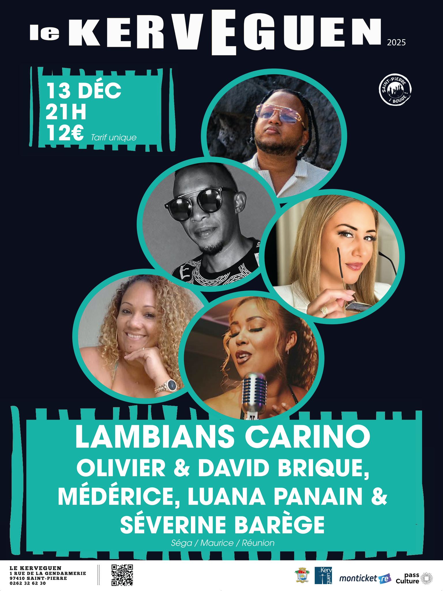 LAMBIANS CARINO Le Kerveguen : Concert 13 d&eacute;cembre / 21h / Olivier Brique, David Brique, S&eacute;verine Bar&egrave;ge, Luana Panain, M&eacute;d&eacute;rice.